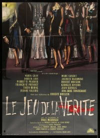 7g815 GAME OF TRUTH French 1p 1961 Robert Hossein's Le jeu de la verite, cool crime art!