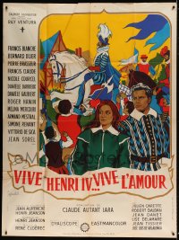 7g870 LONG LIVE HENRY IV LONG LIVE LOVE style B French 1p 1961 medieval art by Guy Gerard Noel!