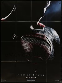 7g878 MAN OF STEEL teaser French 1p 2013 close-up of Henry Cavill in the title role as Superman!