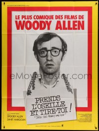 7g962 TAKE THE MONEY & RUN French 1p R1970s wacky Woody Allen mug shot in classic mockumentary!
