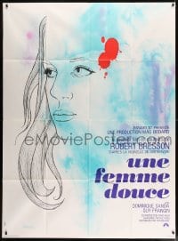 7g976 UNE FEMME DOUCE French 1p 1969 Robert Bresson's Une femme douce, wonderful art by Chica!