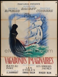 7g980 VAGABONDS IMAGINAIRES French 1p 1950 wonderful Simon Marchand art of woman silhouette & ship!