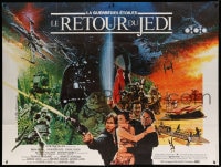 7g708 RETURN OF THE JEDI French 2p 1983 George Lucas classic, different montage art by Michel Jouin