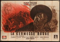 7g710 SCARLET BAZAAR French 2p 1947 La Kermesse Rouge, great montage art by Herve Morvan!