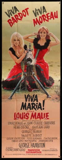 7g712 VIVA MARIA 46x123 French 2p 1965 Louis Malle, sexiest Brigitte Bardot & Jeanne Moreau!