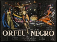 7g633 BLACK ORPHEUS French 4p 1959 Marcel Camus' Orfeu Negro, wonderful art by Georges Allard!