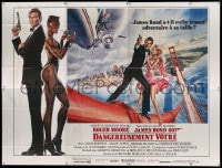 7g630 VIEW TO A KILL French 8p 1985 art of Roger Moore as James Bond & Grace Jones by Daniel Goozee!