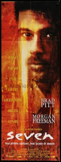 7g698 SEVEN French door panel 1995 Brad Pitt, Gluttony, Greed, Sloth, Envy, Wrath, Pride, Lust!