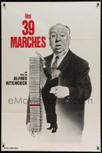 7g648 39 STEPS French 32x47 R1970s great huge image of Alfred Hitchcock stacking his own movies!