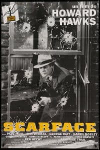 7g682 SCARFACE French 32x47 R1990s Howard Hawks, cool different image of gangster Paul Muni!