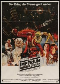 7g153 EMPIRE STRIKES BACK German 33x47 1980 George Lucas sci-fi classic, cool different artwork!