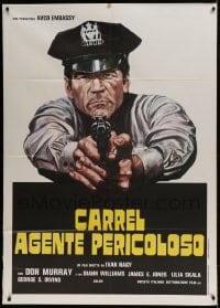 7g453 DEADLY HERO Italian 1p 1978 cool artwork of police officer Don Murray pointing gun!