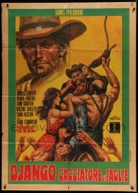 7g458 DJANGO A BULLET FOR YOU Italian 1p 1967 wild art of three people trying to hang a man!