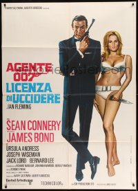 7g460 DR. NO Italian 1p R1971 art of Sean Connery as James Bond & sexy Ursula Andress in bikini!