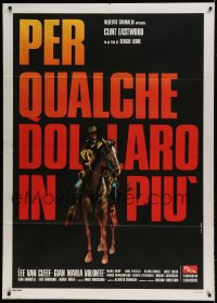 7g473 FOR A FEW DOLLARS MORE Italian 1p R1970s different art of Eastwood on horse by Luca Crovato!