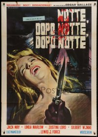 7g536 NIGHT AFTER NIGHT AFTER NIGHT Italian 1p 1970 Gasparri art of half-naked blonde & switchblade!