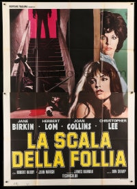 7g325 DARK PLACES Italian 2p 1974 different Nistri art of Jane Birkin & Joan Collins by murderer!