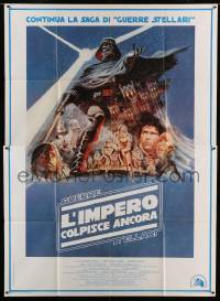 7g337 EMPIRE STRIKES BACK Italian 2p 1980 George Lucas sci-fi classic, cool artwork by Tom Jung!