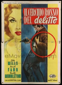 7g413 VICIOUS CIRCLE Italian 2p 1958 different Longi art of John Mills with gun & Middleton!