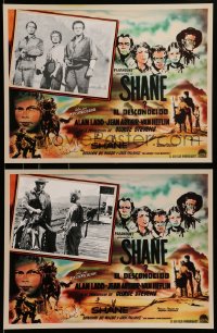 7g137 SHANE 5 Mexican LCs R1990s George Stevens classic western, Alan Ladd, De Wilde, Heflin, Arthur