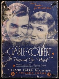 7g035 IT HAPPENED ONE NIGHT pressbook 1934 Clark Gable, Claudette Colbert, Frank Capra, ultra rare!