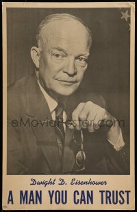 7g105 DWIGHT D. EISENHOWER 14x22 political campaign 1952 a man you can trust as your President!