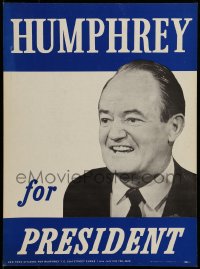 7g112 HUMPHREY FOR PRESIDENT 14x19 political campaign 1968 New York Citizens for Hubert!