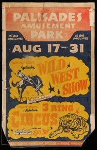 7g250 PALISADES AMUSEMENT PARK WC 1950s Wild West Show & Hunt Bros 3 Ring Circus!