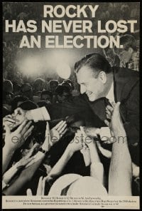 7g124 ROCKY HAS NEVER LOST AN ELECTION 14x20 political campaign 1968 Rockefeller for President!