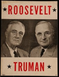 7g125 ROOSEVELT TRUMAN 11x15 political campaign 1944 Democrats for President & Vice President!