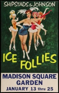 7g086 SHIPSTADS & JOHNSON ICE FOLLIES 14x22 special poster 1950s great art of sexy ice skaters!