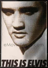 7g078 THIS IS ELVIS foil trade ad 1981 Elvis Presley rock 'n' roll biography, portrait of The King!