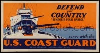 7g011 U.S. COAST GUARD 11x21 WWII war poster 1940s Remember Pearl Harbor, defend your country!