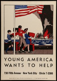 7g018 YOUNG AMERICA WANTS TO HELP 14x20 WWII war poster 1940s great art by F.T. Chapman!