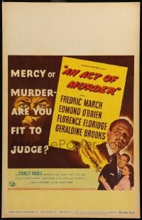 7g171 ACT OF MURDER WC 1948 Fredric March, mercy or murder - are you fit to judge!