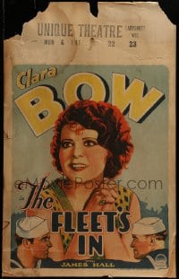 7g197 FLEET'S IN WC 1928 great head & shoulders art of sexy redheaded Clara Bow & Navy sailors!