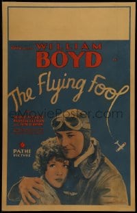 7g199 FLYING FOOL WC 1929 pilot William Boyd embracing his brother's girl Marie Prevost, cool art!