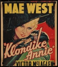 7g220 KLONDIKE ANNIE WC 1936 great close up art of sexy Mae West in elaborate outfit!