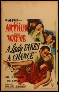 7g222 LADY TAKES A CHANCE WC 1943 Jean Arthur moves west and falls in love with John Wayne!