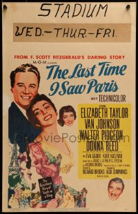 7g223 LAST TIME I SAW PARIS WC 1954 Elizabeth Taylor, Van Johnson, Walter Pidgeon, Donna Reed