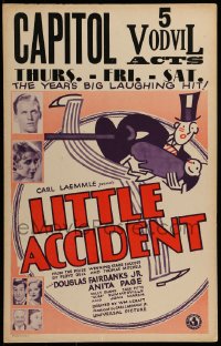 7g226 LITTLE ACCIDENT WC 1930 Douglas Fairbanks Jr. divorces Anita Page not knowing she is pregnant!