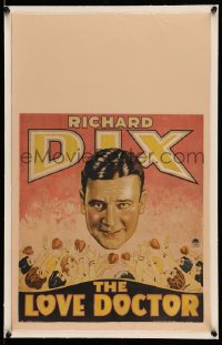 7g228 LOVE DOCTOR linen WC 1929 art of beautiful women offering their hearts to Richard Dix, rare!