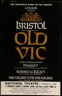 7g244 OLD VIC stage play WC 1967 Shakespeare's Hamlet, Romeo & Juliet, Measure For Measure!