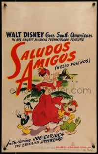 7g264 SALUDOS AMIGOS WC 1944 Walt Disney goes South American with Donald Duck & Joe Carioca!