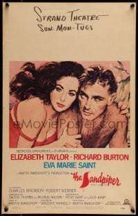 7g265 SANDPIPER WC 1965 great romantic close up art of Elizabeth Taylor & Richard Burton!