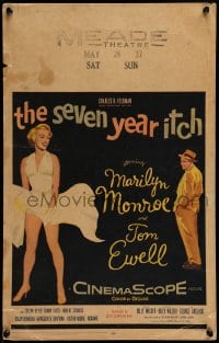 7g271 SEVEN YEAR ITCH WC 1955 classic image of sexiest Marilyn Monroe with skirt blowing, Wilder!