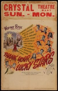 7g286 THANK YOUR LUCKY STARS WC 1943 Errol Flynn, Humphrey Bogart, Bette Davis & more pictured!