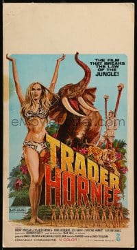 7g291 TRADER HORNEE 12x22 WC 1970 the film that breaks the law of the jungle, sexiest artwork!