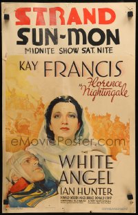 7g296 WHITE ANGEL WC 1936 great artwork of angelic beautiful Kay Francis as Florence Nightingale!