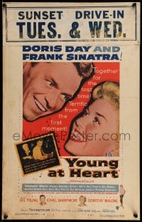 7g299 YOUNG AT HEART WC 1954 great close up image of Doris Day & Frank Sinatra!